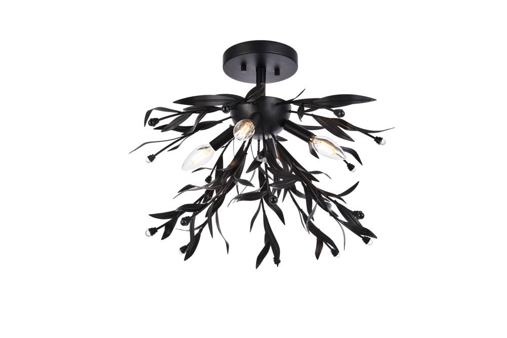 Elegant Furniture & Lighting - Priscilla 18.5 inch flush mount in black - LD810F19BK veiw 1