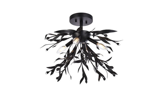 Elegant Furniture & Lighting - Priscilla 18.5 inch flush mount in black - LD810F19BK veiw 1