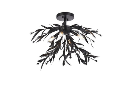 Elegant Furniture & Lighting - Priscilla 23 inch flush mount in black - LD810F23BK veiw 1