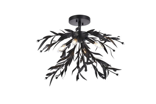 Elegant Furniture & Lighting - Priscilla 23 inch flush mount in black - LD810F23BK veiw 1