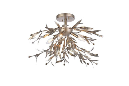 Elegant Furniture & Lighting - Priscilla 23 inch flush mount in silver leaf - LD810F23SL veiw 1