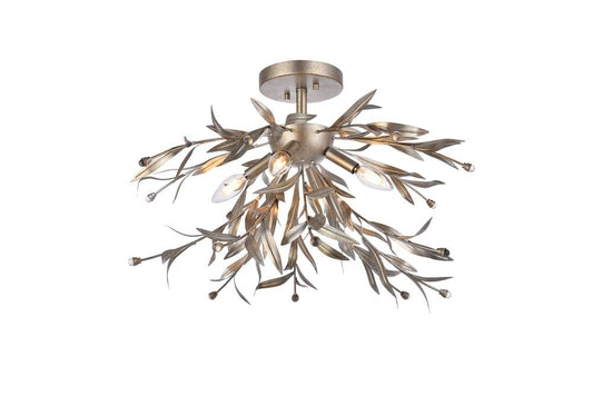 Elegant Furniture & Lighting - Priscilla 23 inch flush mount in silver leaf - LD810F23SL veiw 1