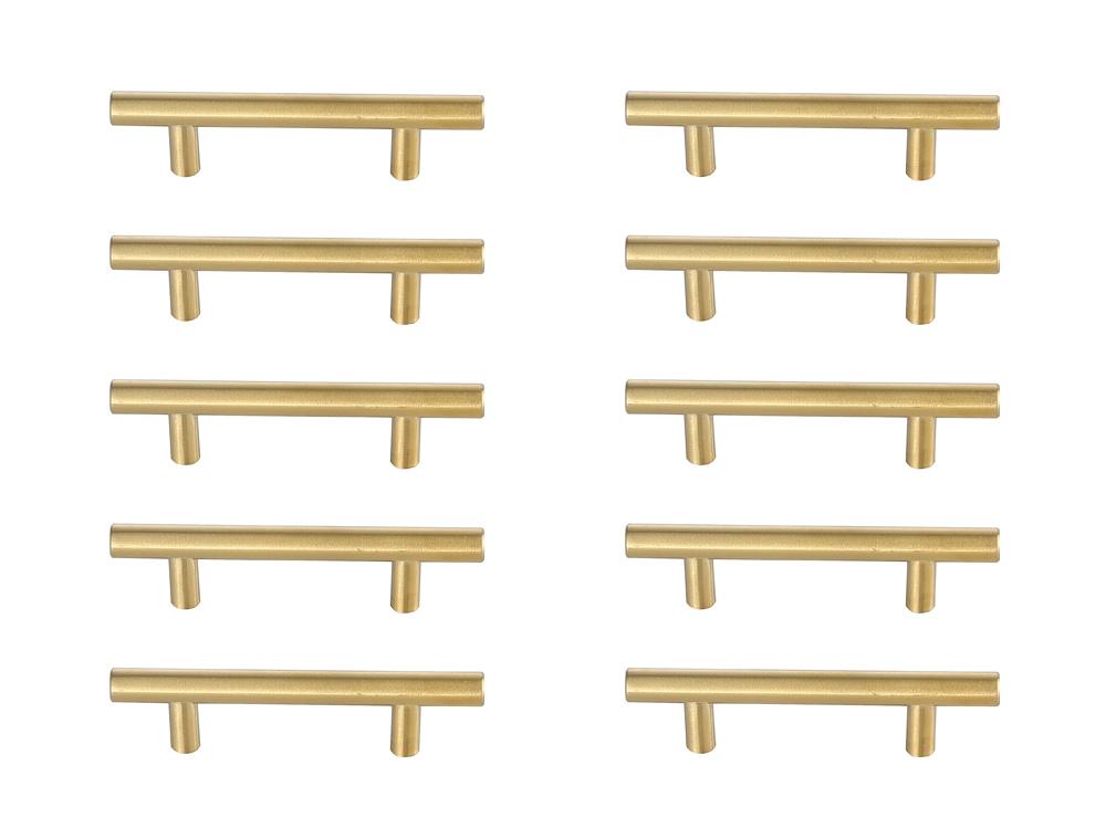 Elegant Furniture & Lighting - Quinn 3in Center to Center Brass Bar Pull Multipack (set of 10) - PL400-3-BR-10PK veiw 1