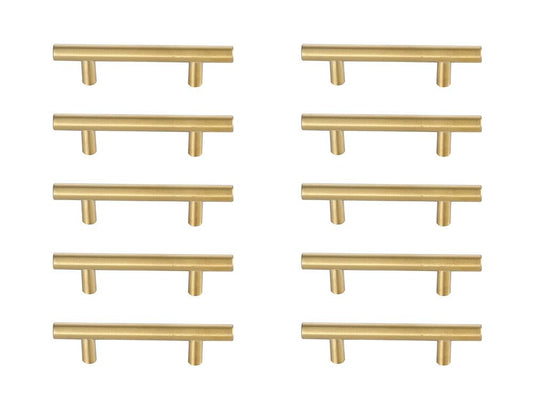 Elegant Furniture & Lighting - Quinn 3in Center to Center Brass Bar Pull Multipack (set of 10) - PL400-3-BR-10PK veiw 1