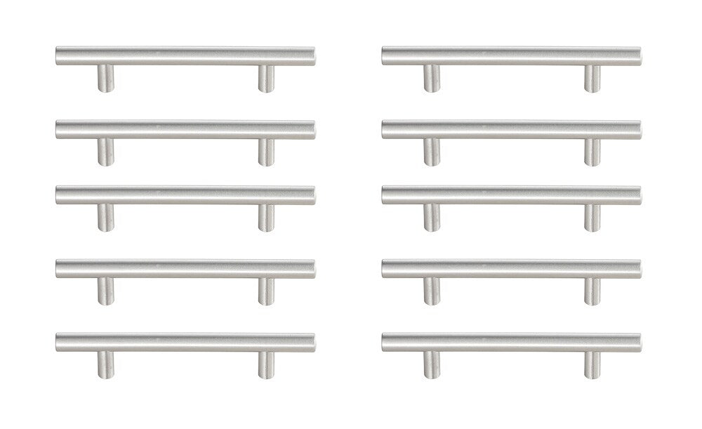 Elegant Furniture & Lighting - Quinn 4in Center to Center Brushed Nickel Bar Pull Multipack (set of 10) - PL400-4-NK-10PK veiw 1