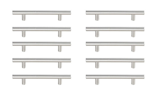 Elegant Furniture & Lighting - Quinn 4in Center to Center Brushed Nickel Bar Pull Multipack (set of 10) - PL400-4-NK-10PK veiw 1
