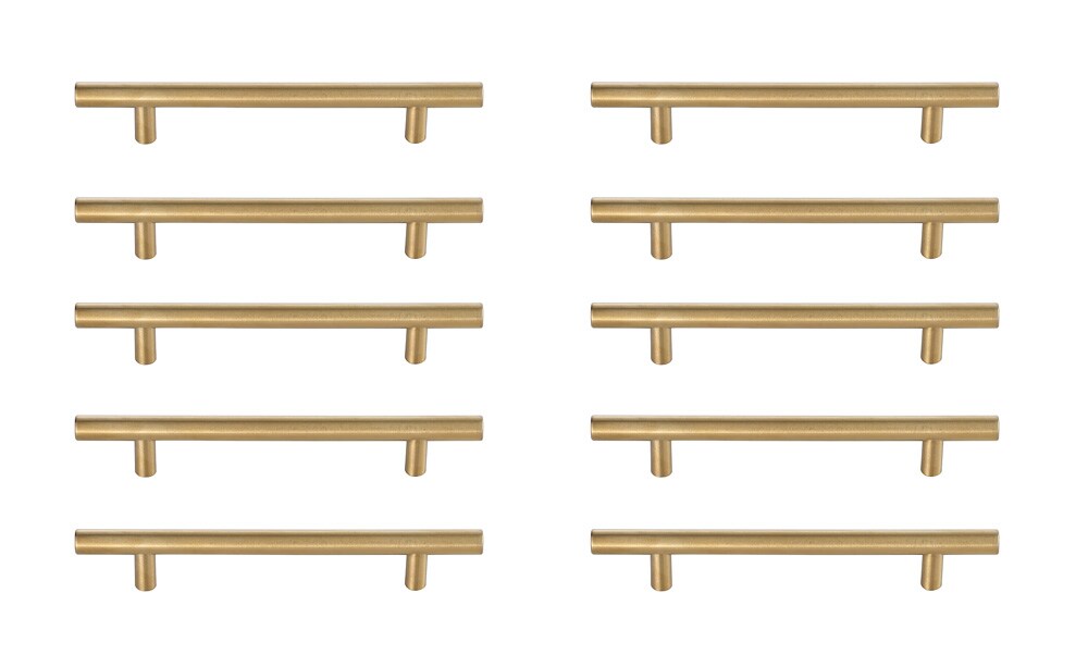 Elegant Furniture & Lighting - Quinn 5in Center to Center Brass Bar Pull Multipack (set of 10) - PL400-5-BR-10PK veiw 1