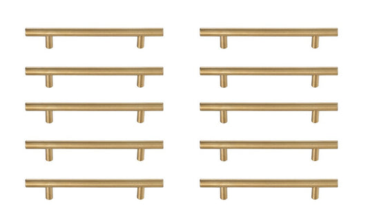 Elegant Furniture & Lighting - Quinn 5in Center to Center Brass Bar Pull Multipack (set of 10) - PL400-5-BR-10PK veiw 1