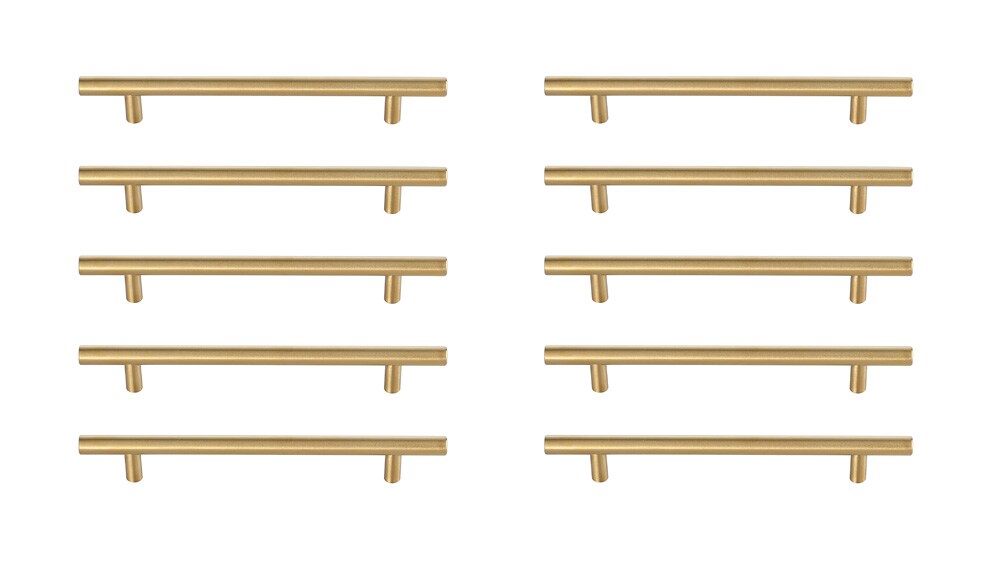Elegant Furniture & Lighting - Quinn 6-5/16in Center to Center Brass Bar Pull Multipack (set of 10) - PL400-6-BR-10PK veiw 1