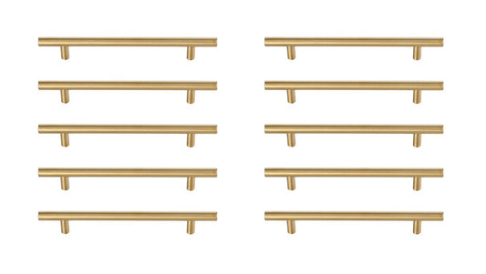 Elegant Furniture & Lighting - Quinn 6-5/16in Center to Center Brass Bar Pull Multipack (set of 10) - PL400-6-BR-10PK veiw 1
