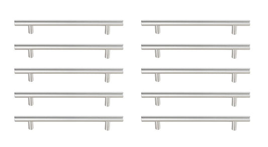 Elegant Furniture & Lighting - Quinn 6-5/16in Center to Center Brushed Nickel Bar Pull Multipack (set of 10) - PL400-6-NK-10PK veiw 1