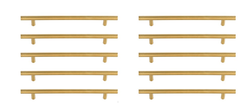 Elegant Furniture & Lighting - Quinn 7-9/16in Center to Center Brass Bar Pull Multipack (set of 10) - PL400-7-BR-10PK veiw 1