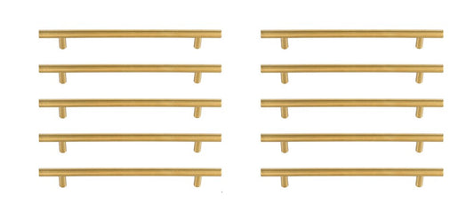 Elegant Furniture & Lighting - Quinn 7-9/16in Center to Center Brass Bar Pull Multipack (set of 10) - PL400-7-BR-10PK veiw 1