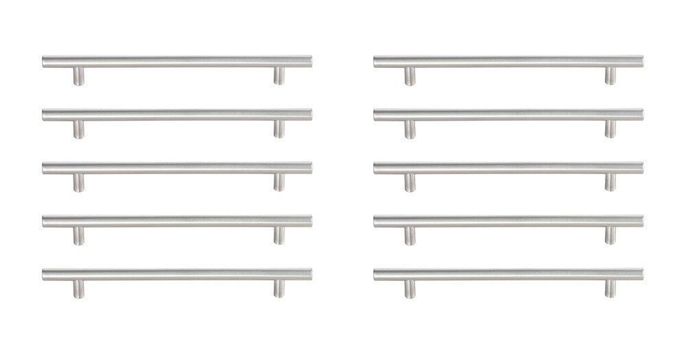 Elegant Furniture & Lighting - Quinn 7-9/16in Center to Center Brushed Nickel Bar Pull Multipack (set of 10) - PL400-7-NK-10PK veiw 1