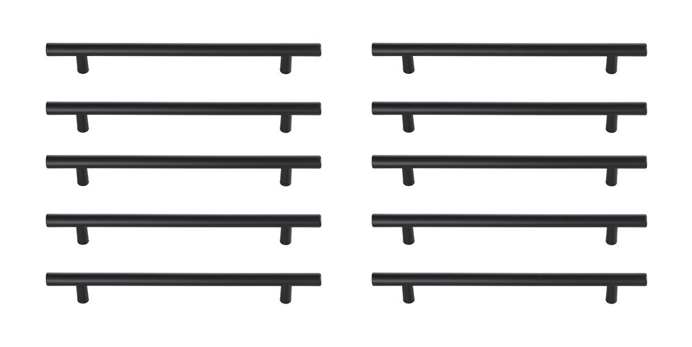 Elegant Furniture & Lighting - Quinn 7-9/16in Center to Center Matte Black Bar Pull Multipack (set of 10) - PL400-7-MB-10PK veiw 1