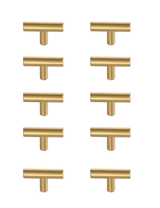 Elegant Furniture & Lighting - Quinn Brass T Bar Pull Multipack (set of 10) - PL400-1-BR-10PK veiw 1