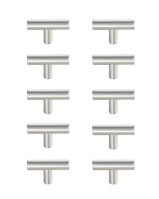 Elegant Furniture & Lighting - Quinn Brushed Nickel T Pull Multipack (set of 10) - PL400-1-NK-10PK veiw 1