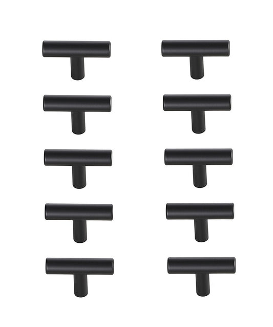 Elegant Furniture & Lighting - Quinn Matte Black T Bar Pull Multipack (set of 10) - PL400-1-MB-10PK veiw 1