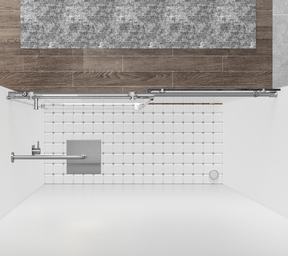 Elegant Furniture & Lighting - Raleigh Frameless shower door 48 x 76 Brushed Nickel - SD101-4876BNK veiw 5