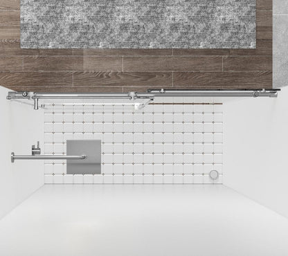 Elegant Furniture & Lighting - Raleigh Frameless shower door 48 x 76 Brushed Nickel - SD101-4876BNK veiw 5