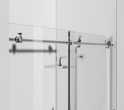 Elegant Furniture & Lighting - Raleigh Frameless shower door 48 x 76 Brushed Nickel - SD101-4876BNK veiw 7