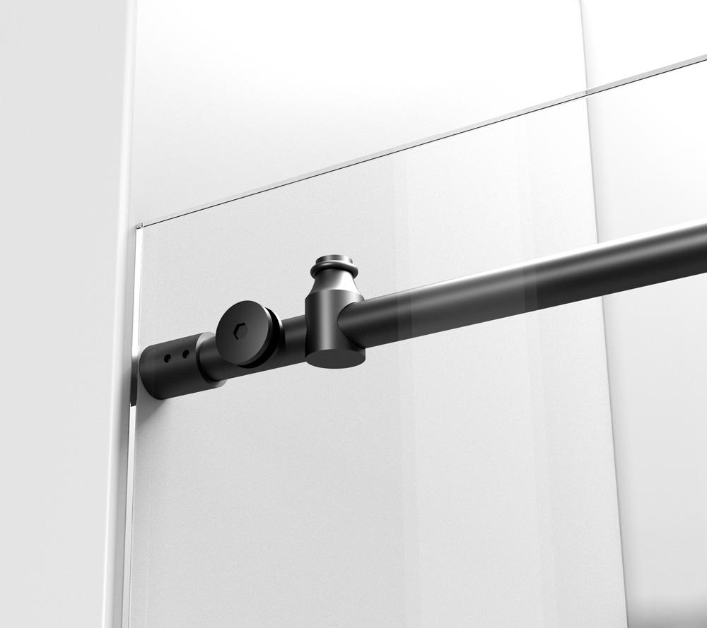 Elegant Furniture & Lighting - Raleigh Frameless shower door 48 x 76 Matte Black - SD101-4876MBK veiw 8