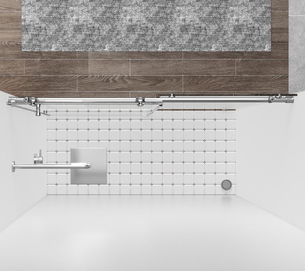 Elegant Furniture & Lighting - Raleigh Frameless shower door 48 x 76 Polished Chrome - SD101-4876PCH veiw 5