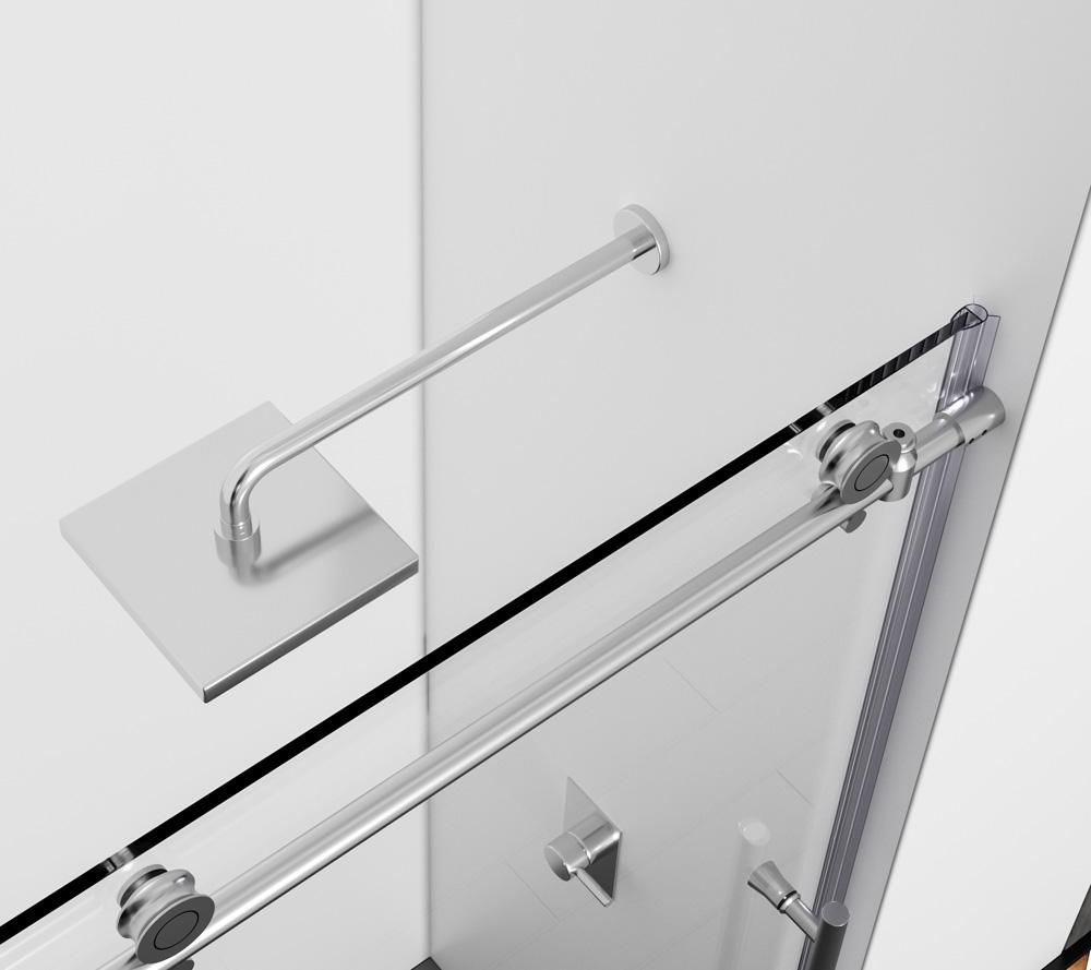 Elegant Furniture & Lighting - Raleigh Frameless shower door 48 x 76 Polished Chrome - SD101-4876PCH veiw 7