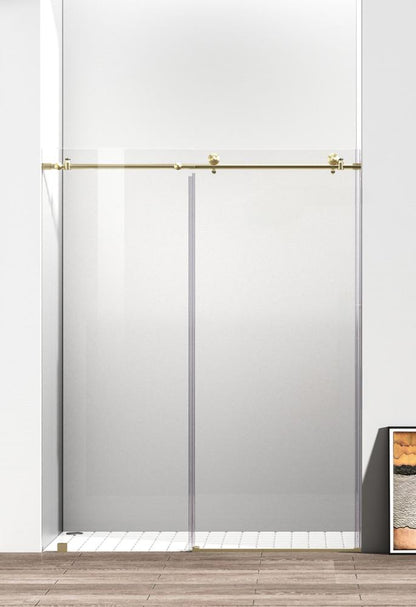 Elegant Furniture & Lighting - Raleigh Frameless shower door 60 x 76 Brushed Gold - SD101-6076BGD veiw 1