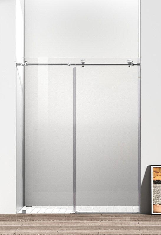 Elegant Furniture & Lighting - Raleigh Frameless shower door 60 x 76 Brushed Nickel - SD101-6076BNK veiw 1