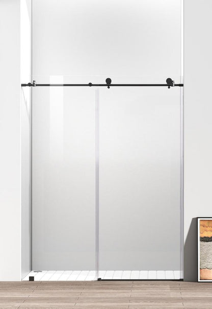 Elegant Furniture & Lighting - Raleigh Frameless shower door 60 x 76 Matte Black - SD101-6076MBK veiw 1