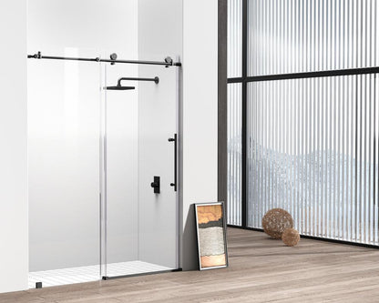 Elegant Furniture & Lighting - Raleigh Frameless shower door 60 x 76 Matte Black - SD101-6076MBK veiw 4
