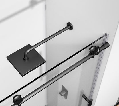 Elegant Furniture & Lighting - Raleigh Frameless shower door 60 x 76 Matte Black - SD101-6076MBK veiw 6