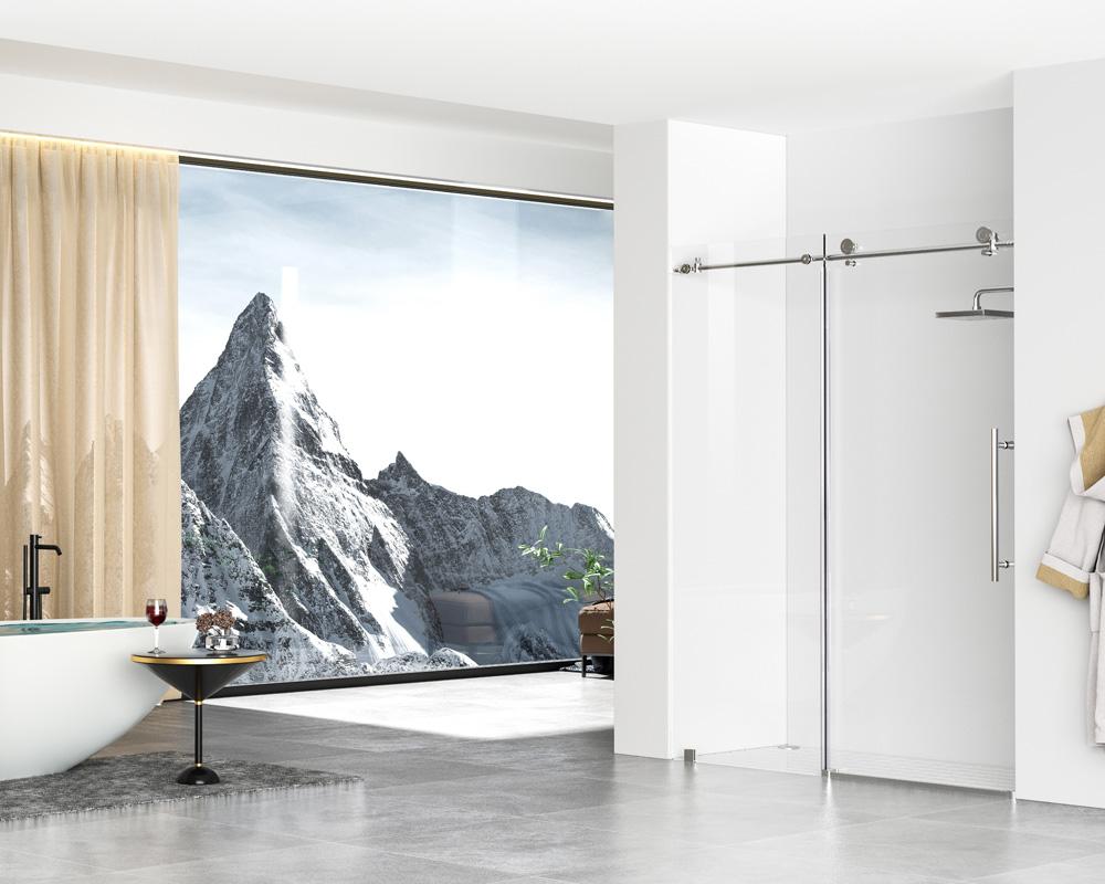 Elegant Furniture & Lighting - Raleigh Frameless shower door 60 x 76 Polished Chrome - SD101-6076PCH veiw 4