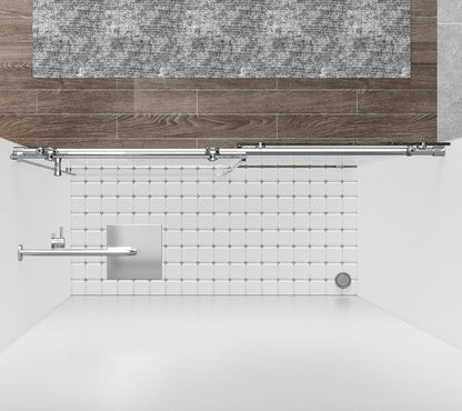 Elegant Furniture & Lighting - Raleigh Frameless shower door 60 x 76 Polished Chrome - SD101-6076PCH veiw 5