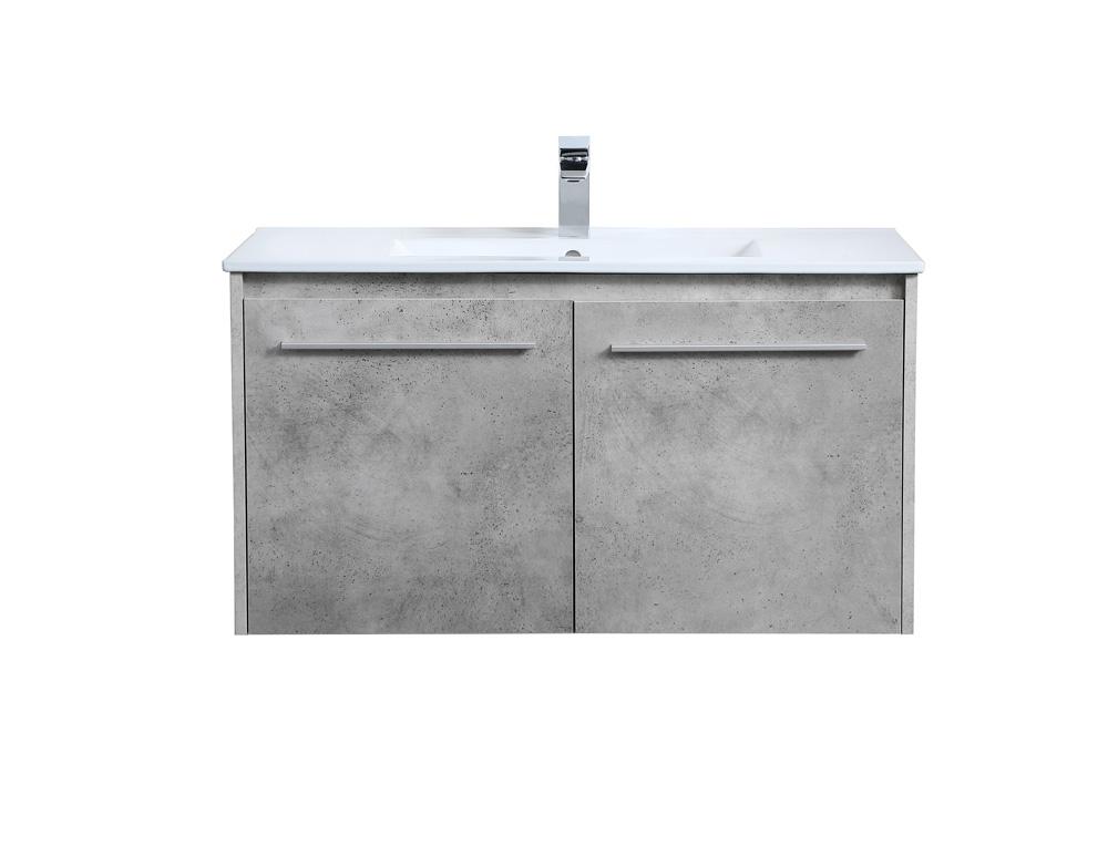 Elegant Furniture & Lighting - Rasina 36 inch Single Bathroom Floating Vanity in Concrete Grey - VF44036CG veiw 1