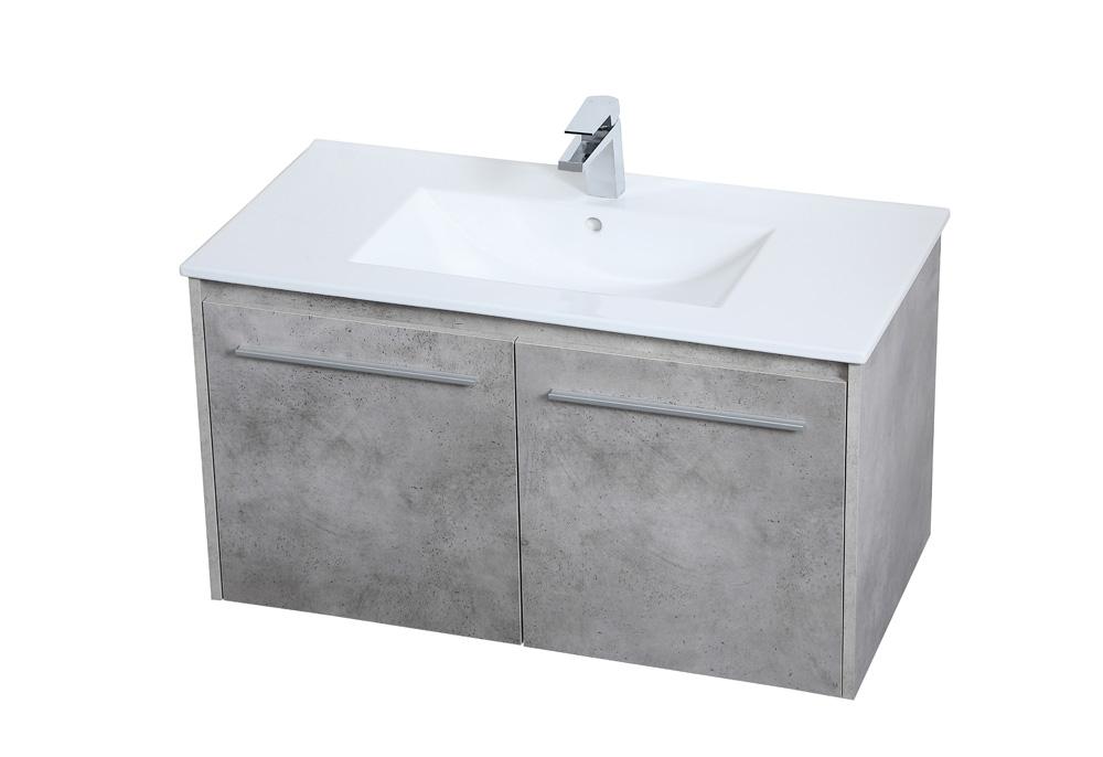 Elegant Furniture & Lighting - Rasina 36 inch Single Bathroom Floating Vanity in Concrete Grey - VF44036CG veiw 8