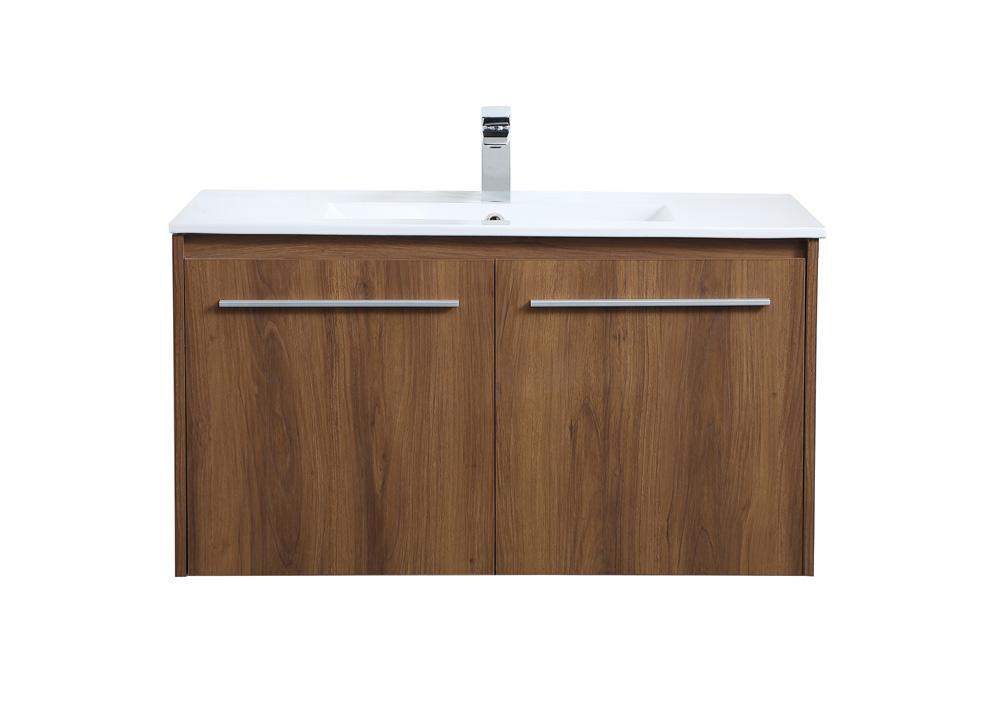 Elegant Furniture & Lighting - Rasina 36 inch Single Bathroom Floating Vanity in Walnut Brown - VF44036WB veiw 1