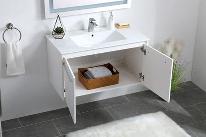 Elegant Furniture & Lighting - Rasina 36 inch Single Bathroom Floating Vanity in White - VF44036WH veiw 4