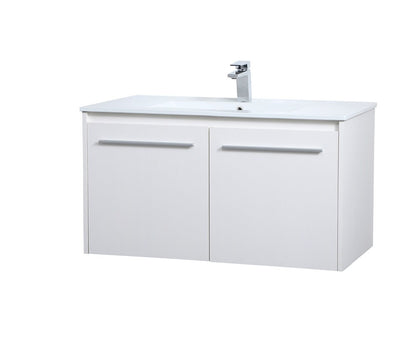 Elegant Furniture & Lighting - Rasina 36 inch Single Bathroom Floating Vanity in White - VF44036WH veiw 7