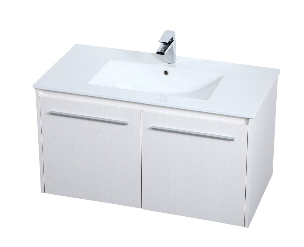 Elegant Furniture & Lighting - Rasina 36 inch Single Bathroom Floating Vanity in White - VF44036WH veiw 8