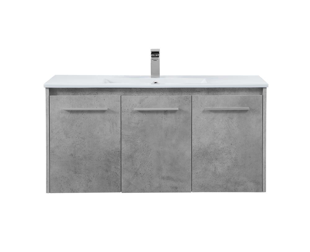Elegant Furniture & Lighting - Rasina 40 inch Single Bathroom Floating Vanity in Concrete Grey - VF44040CG veiw 1