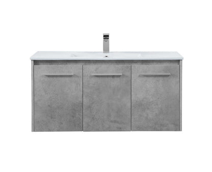 Elegant Furniture & Lighting - Rasina 40 inch Single Bathroom Floating Vanity in Concrete Grey - VF44040CG veiw 1