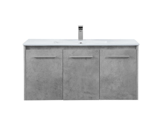 Elegant Furniture & Lighting - Rasina 40 inch Single Bathroom Floating Vanity in Concrete Grey - VF44040CG veiw 1