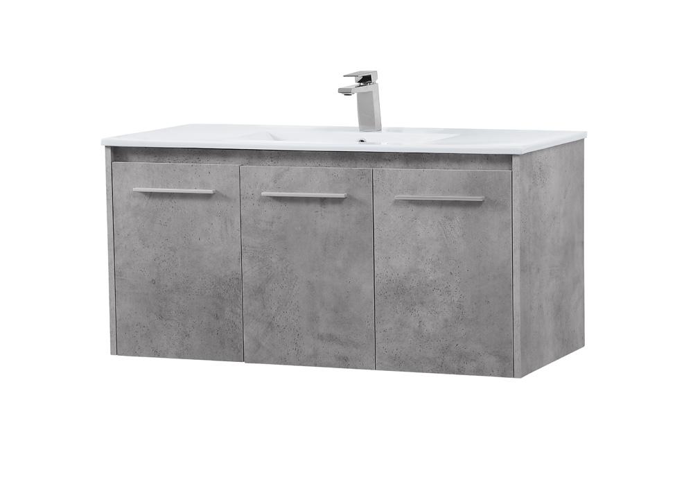 Elegant Furniture & Lighting - Rasina 40 inch Single Bathroom Floating Vanity in Concrete Grey - VF44040CG veiw 7