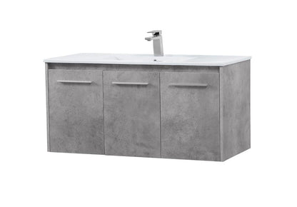 Elegant Furniture & Lighting - Rasina 40 inch Single Bathroom Floating Vanity in Concrete Grey - VF44040CG veiw 7