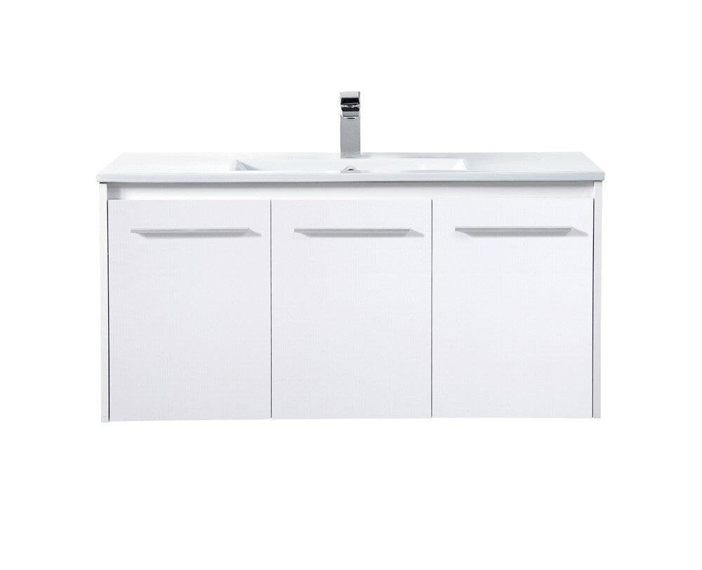 Elegant Furniture & Lighting - Rasina 40 inch Single Bathroom Floating Vanity in White - VF44040WH veiw 1