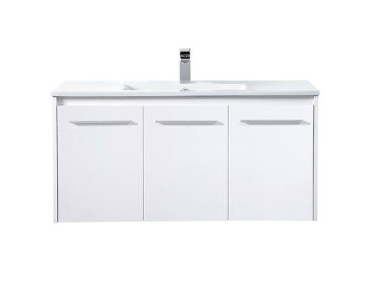 Elegant Furniture & Lighting - Rasina 40 inch Single Bathroom Floating Vanity in White - VF44040WH veiw 1