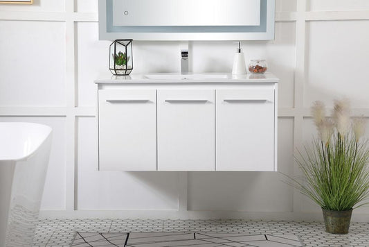 Elegant Furniture & Lighting - Rasina 40 inch Single Bathroom Floating Vanity in White - VF44040WH veiw 2
