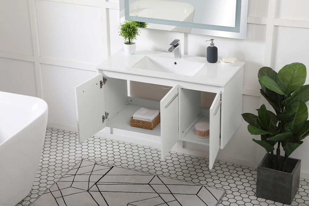 Elegant Furniture & Lighting - Rasina 40 inch Single Bathroom Floating Vanity in White - VF44040WH veiw 4